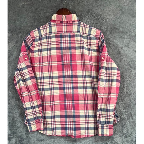 Lauren Ralph Lauren Shirt Womens Large Pink Multicolor Madras Plaid - Picture 2 of 8